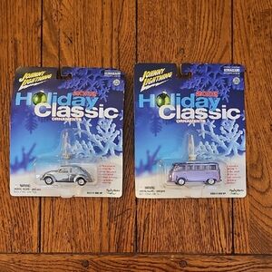 Johnny Lightning 200 Holiday Classic Ornaments Set of 2 - Silver & Purple